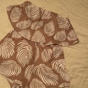 Dust Rose Tropical Romper, Sz: Small